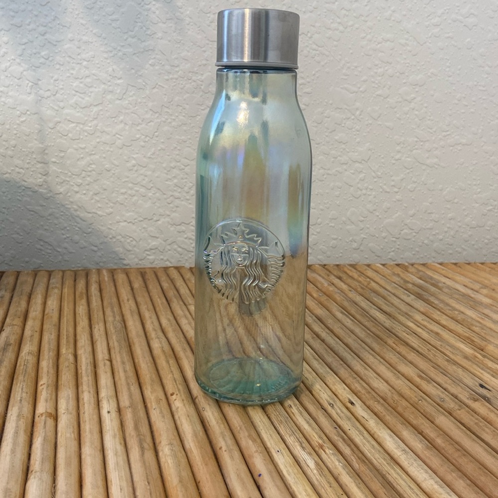 Holiday 2019 Starbucks Iridescent Rainbow Recycled Glass Water Bottle